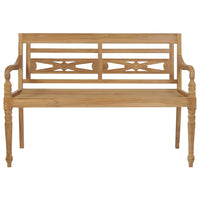 Panca Batavia con Cuscino Crema 120 cm Massello di Teak