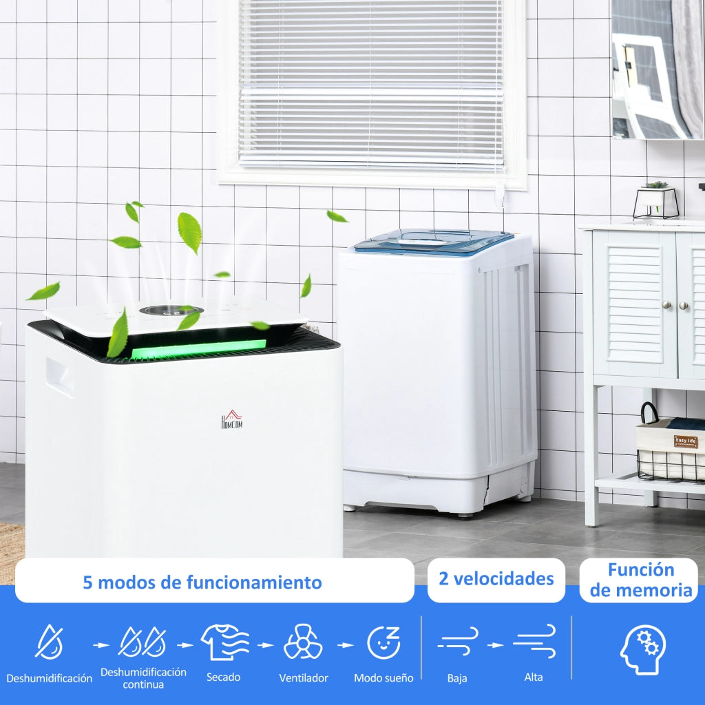 Deumidificatore Elettrico 12L ¨C zephmum ¨C Bianco 25x25x50,5cm