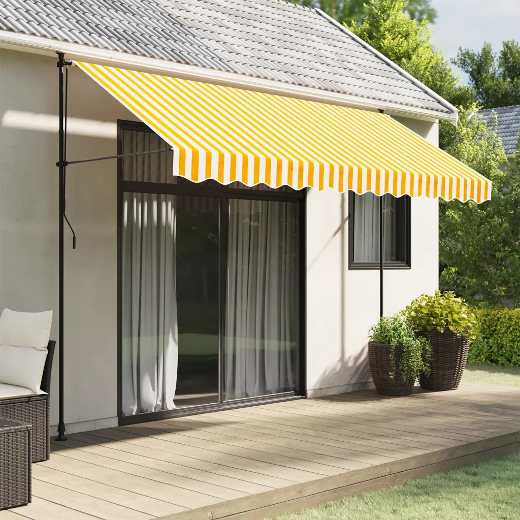 Tessuto Ricambio per Mantovana Tenda Righe Gialle Bianche 3,5 m 367757
