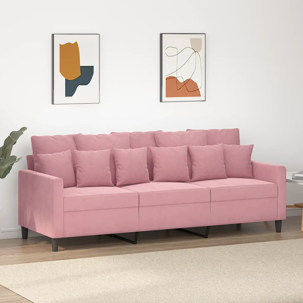Divano a 3 Posti-Sofa 3 Posti rosa 180 cm in Velluto 324104