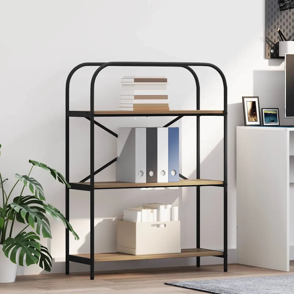 Libreria-Scaffale per Libri-Mobile di Stoccaggio Rovere artigianale 80 x 30 x 109 cm Legno multistrato 443716