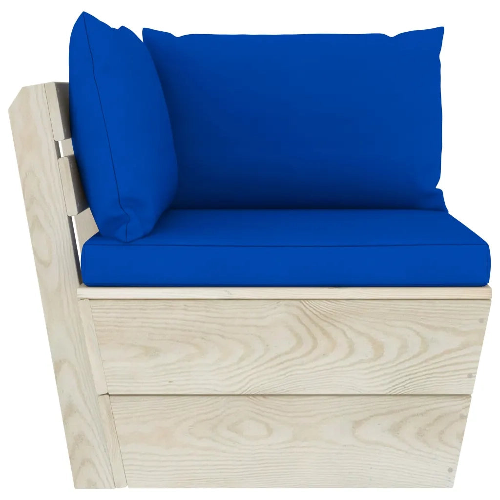 Divano da Giardino a 2 Posti su Pallet con Cuscini-Sofa da Giardino-Divano da esterno Legno Abete 445277