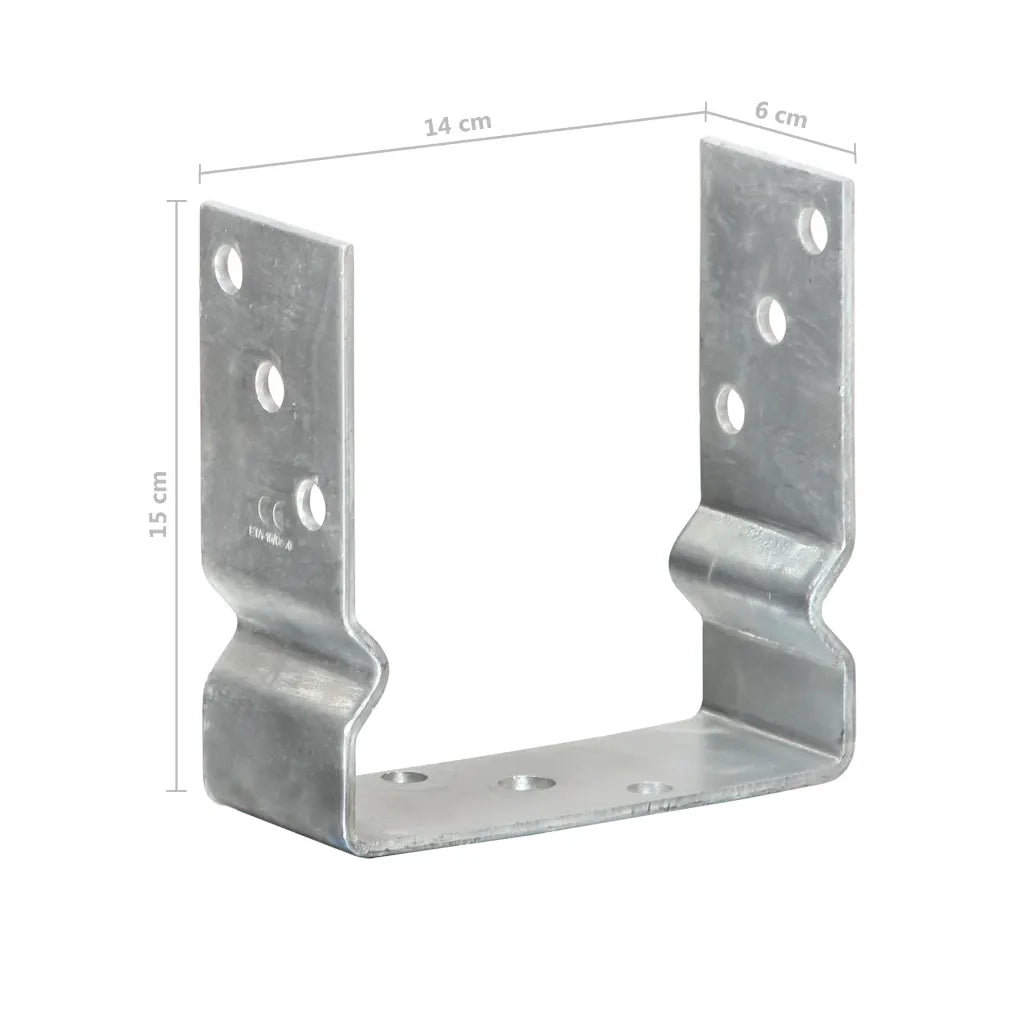 vidaXL Picchetti per Recinzione 12pz Argento 14x6x15cm Acciaio Zincato