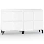 Buffet credenza cassettiera armadio mobile contenitore organizer per cucina soggiorno salotti set da 2 60 x 35 x 70 cm legno ingegnerizzato bianco 02_0036682