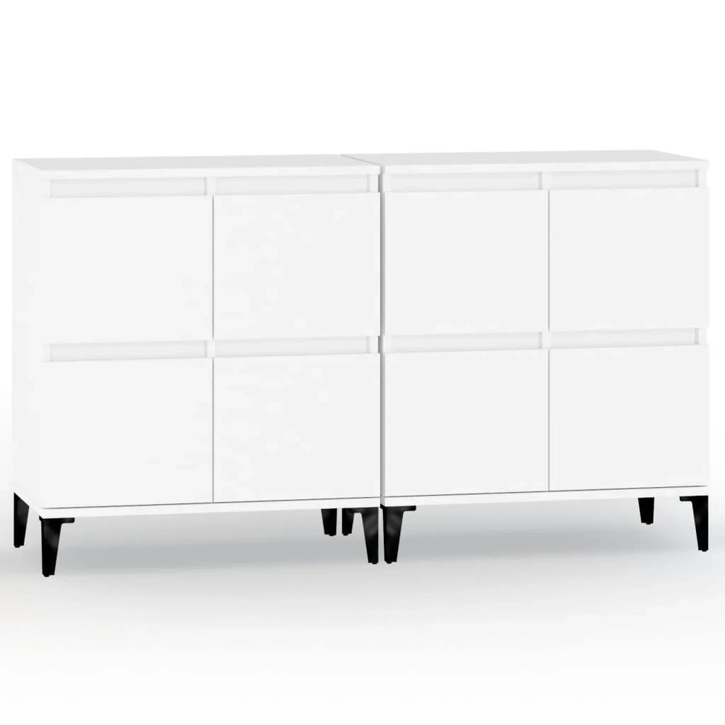 Buffet credenza cassettiera armadio mobile contenitore organizer per cucina soggiorno salotti set da 2 60 x 35 x 70 cm legno ingegnerizzato bianco 02_0036682