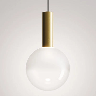 Zafferano Lampada a sospensione Sfera LED 8W 3000K Oro e Vetro Borosilicato Soffiato a bocca, Dimmerabile TRIAC, Altezza totale 328 cm, IP40