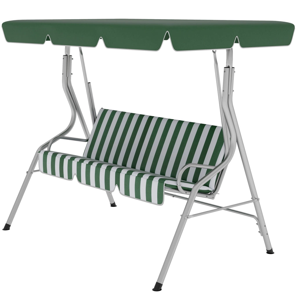 Altalena da giardino 3 posti ¨C zephmum ¨C verde 170x110x153 cm