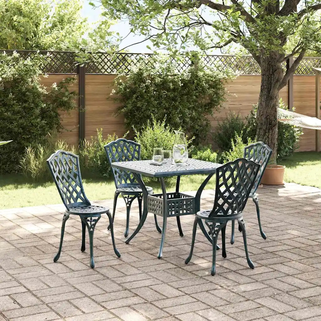 Set di Tavolo da Giardino 5 pcs Verde Alluminio pressofuso 3334755