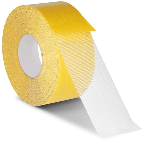 Tape a doppio strato 20 m x 5 cm - Lint chiaro ad alta aderenza - 1 rotolo - Tapijt tape a doppio strato con rete di vetro - Alta tenacità per pavimenti e superfici di parete