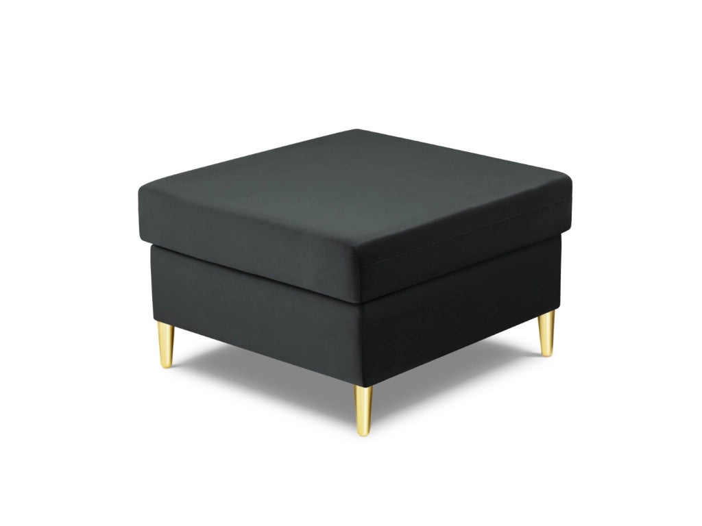 Cosmopolitan Design - Pouf "Kyoto" in velluto grigio scuro 