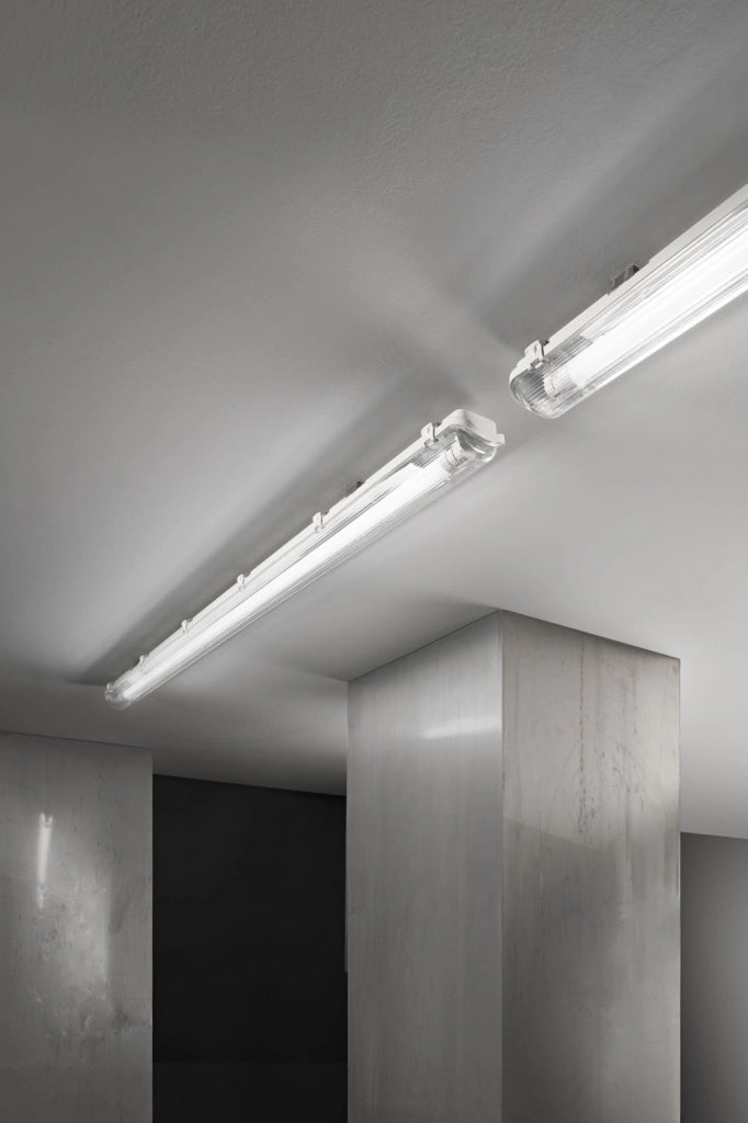 PLAFONIERA STAGNA LED ATLANTIC SILVER 1 LUCE ATTACCO T8 INCLUSO IP65 120CM 4000K 1820LM 18W