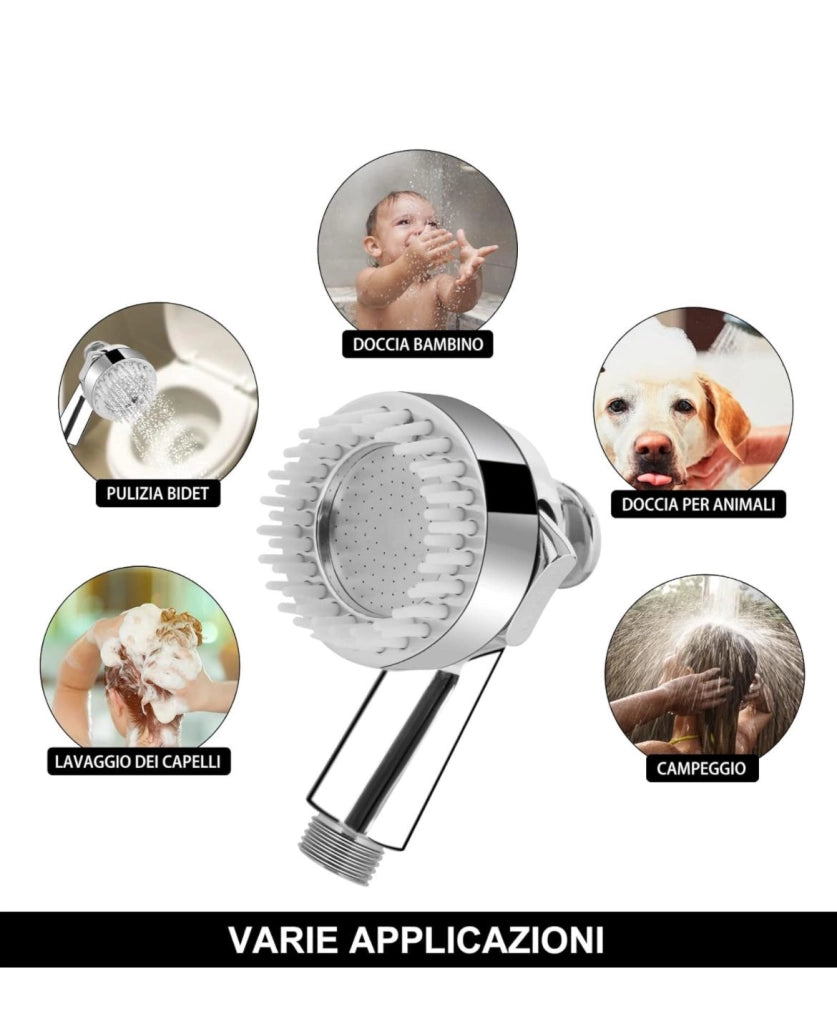 Doccetta Doccia a Mano Per Lavandino 3 in 1 Tubo Anticalcare 1,5 mt 87500