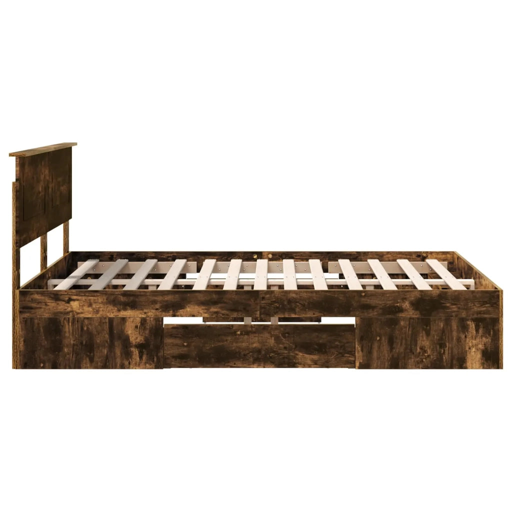 Struttura del letto Rovere fumé 140 x 200 cm Legno multistrato