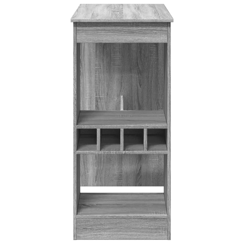 Tavolo Bar con Rastrelliera Grigio 102x50x103,5cm Multistrato 854342