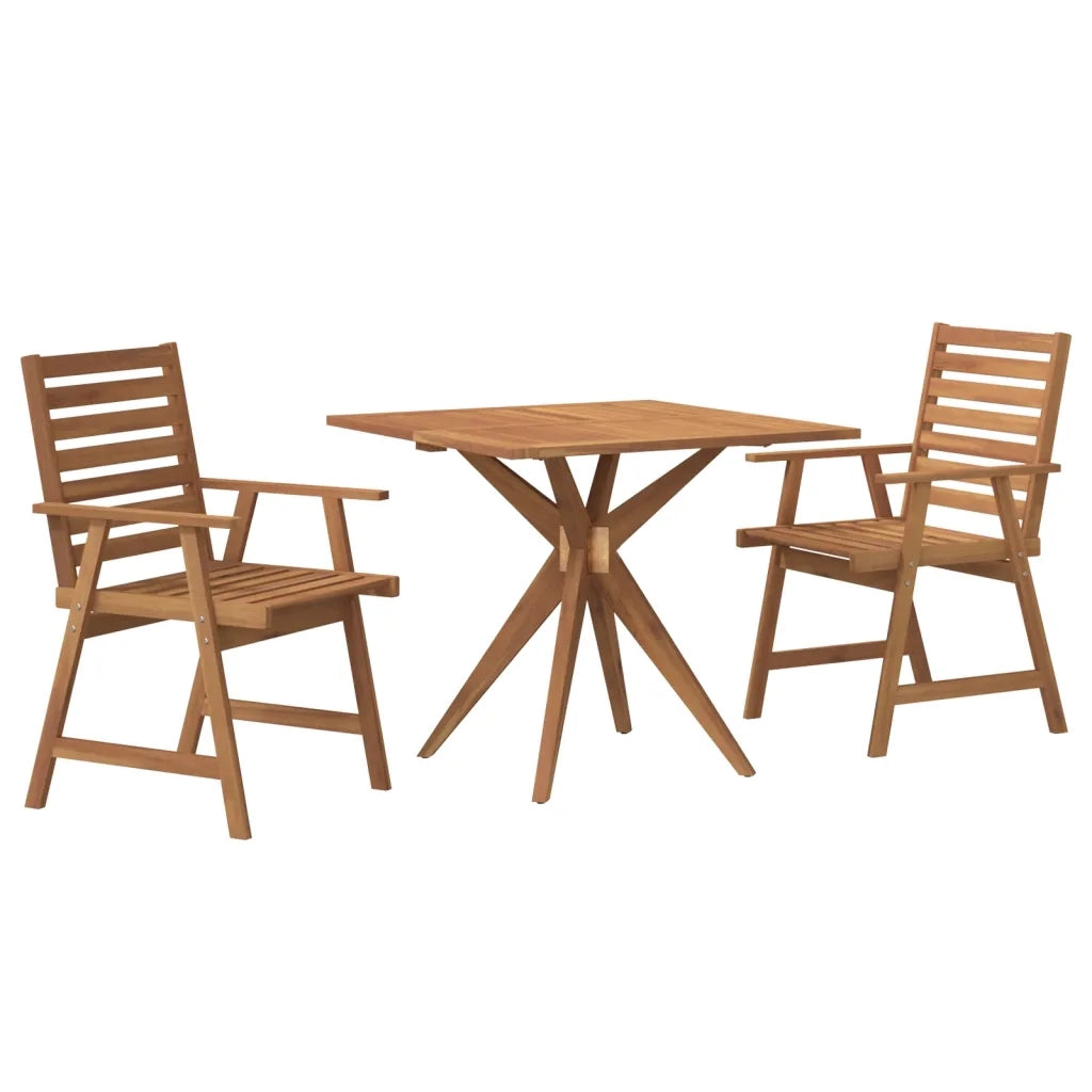 vidaXL Set da Pranzo per Giardino 3 pz in Legno Massello di Acacia
