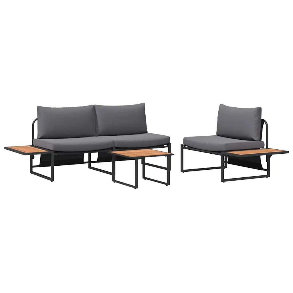 Set da Pranzo per Giardino 3 pz | Set Salotto da Giardino Antracite Acciaio