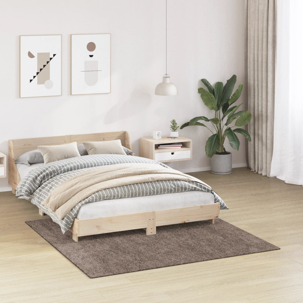 Tappeto Shaggy a Pelo Alto Marrone 160x160 cm PP