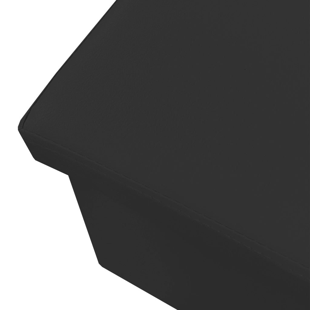 Puff Ottomano rettangolare pieghevole in similpelle 76x38x38 cm | Nyana Casa | Stile ottomano | Similpelle resistente | Nero, grigio e beige
