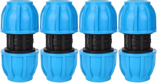 Connettore di rete idrica in PE 25mm - Aderenza laterale - Blu - 4 pezzi