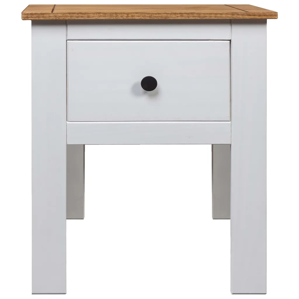 Comodino | Armadio da Notte | Mobiletto da notte Bianco 46x40x57 cm in Legno di Pino Panama Range