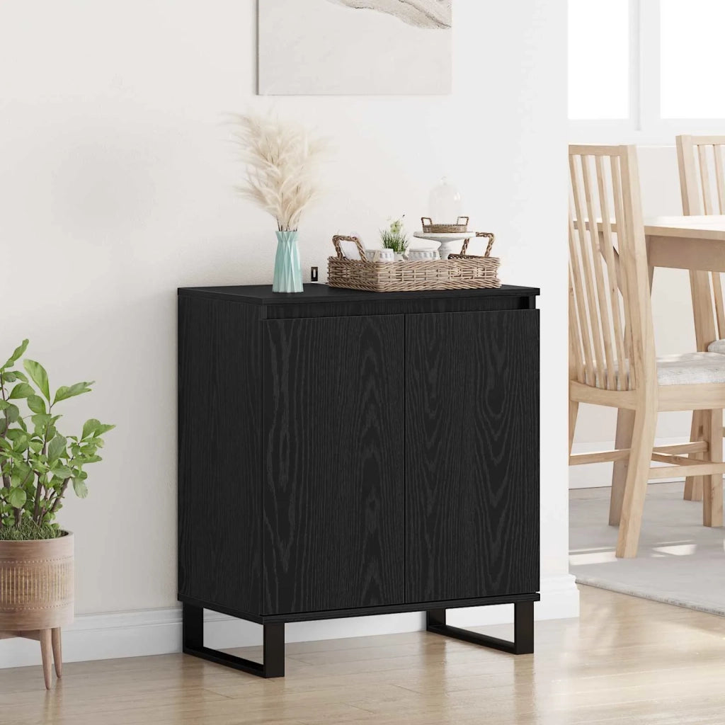 Credenza | Madia | Buffet da pranzo | Armadio da pranzo Rovere Nero 60 x 35 x 70 cm Legno multistrato