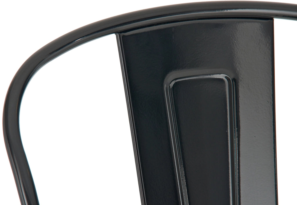 Set 4 Sgabelli Con Schienale Aiden In Metallo nero