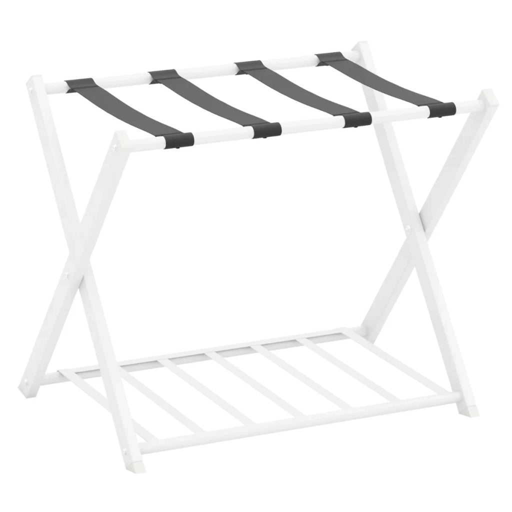 Portapacchi pieghevole 68 x 43 x 58 cm capacità di carico 60 kg moderno e pratico metallo bianco 20_0013671