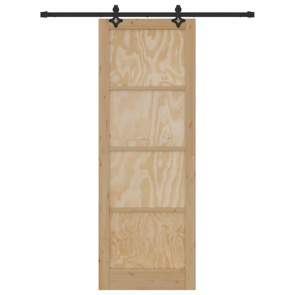 Porta scorrevole Naturale e Nero 83 x 232 cm 3445508