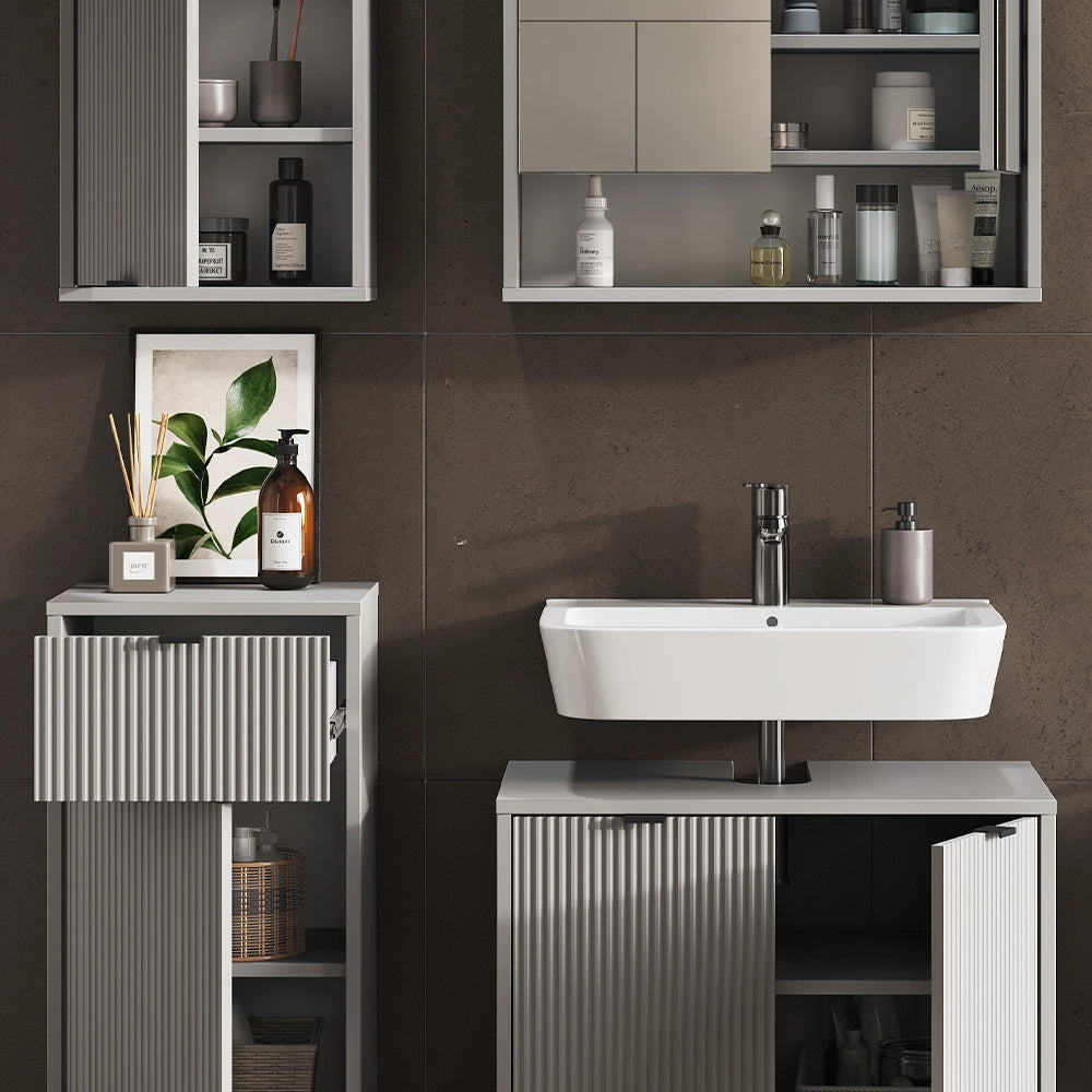 Vicco Set di mobili da bagno Grigio 4 parti