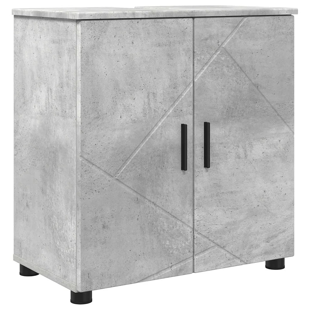 Set di mobili per il bagno con porta 4 pcs Grigio cemento