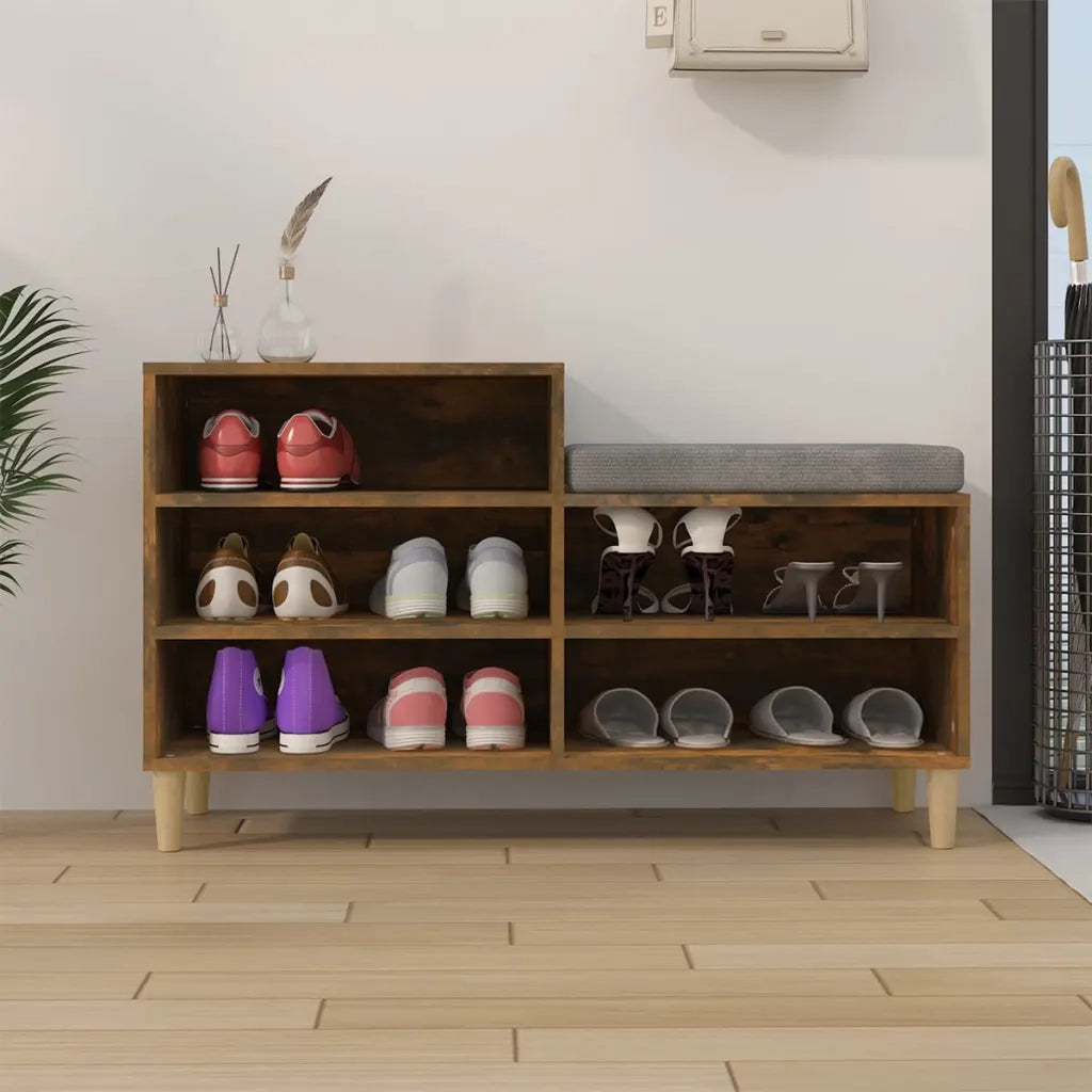 Scarpiera | Mobile per scarpe Rovere Fumo 102x36x60 cm in Legno Multistrato