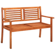Panchina da Giardino 2 Posti e Cuscino 120cm Massello Eucalipto 3060971