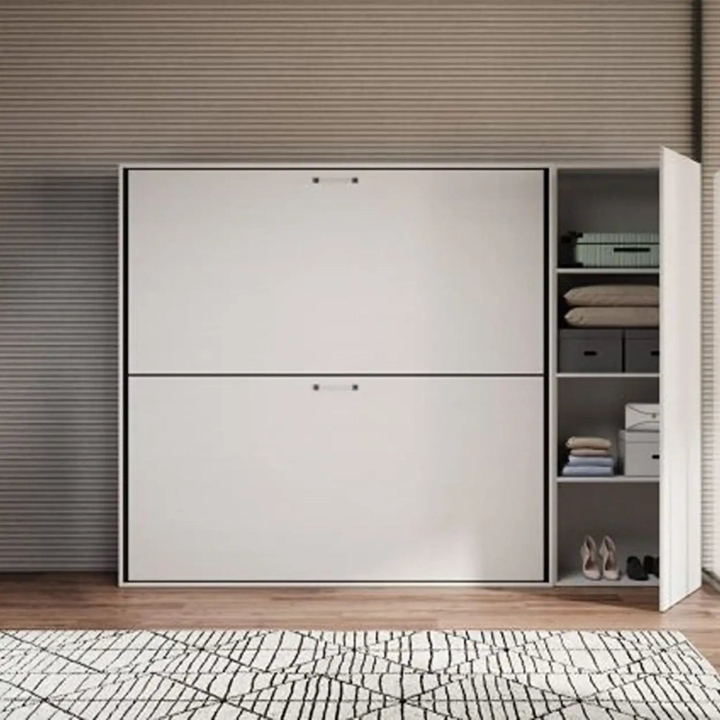Letto doppio a scomparsa Kando comp.L bianco frassino