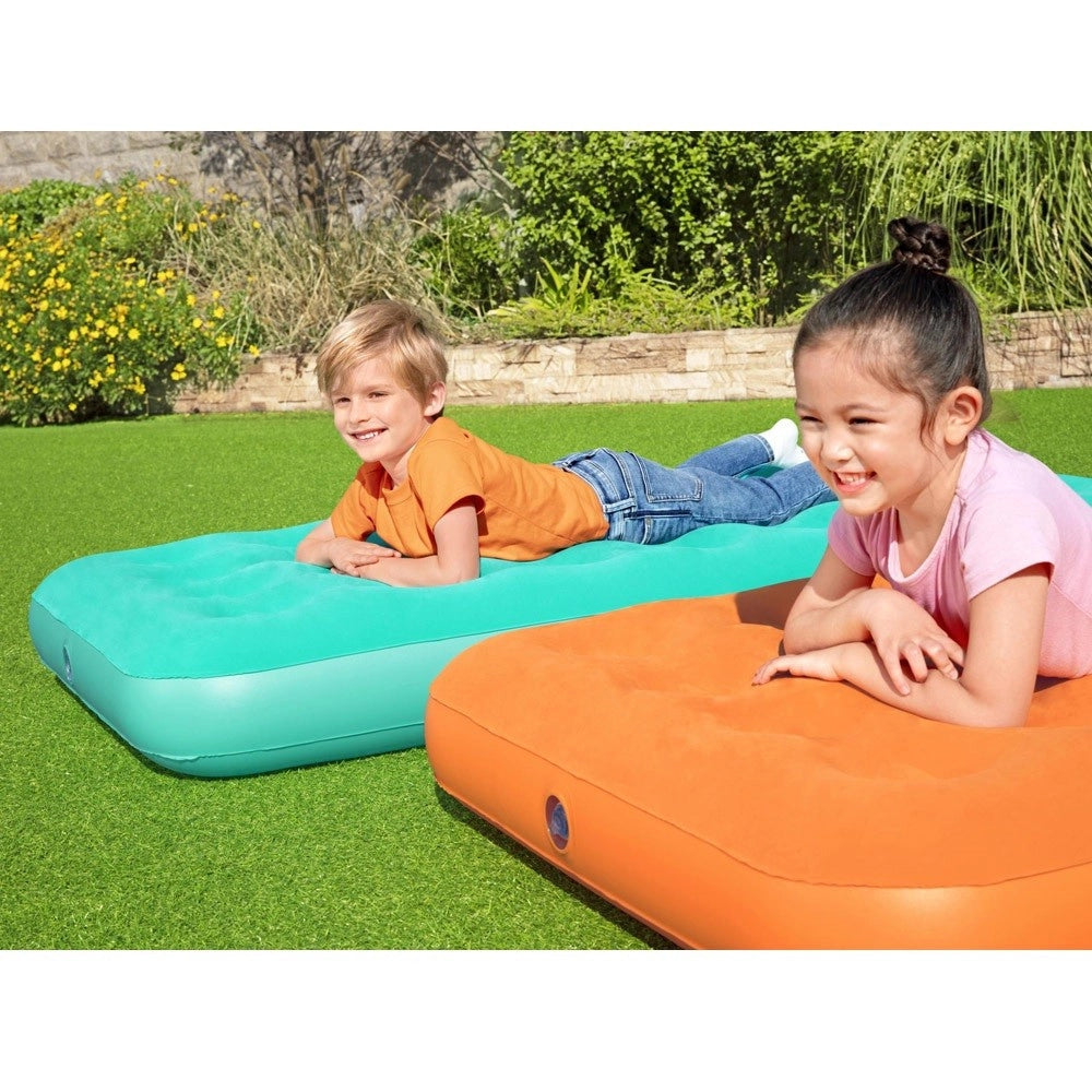Trade Shop - Materasso Ad Aria Gonfiabile Floccato Per Bambini 158 X 89 X 18cm 2 Colori 67918 -