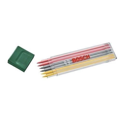 Bosch Set di 6 mine in grafite multicolore (2 rosse, 2 gialle, 2 HB grafite 2,8 mm)