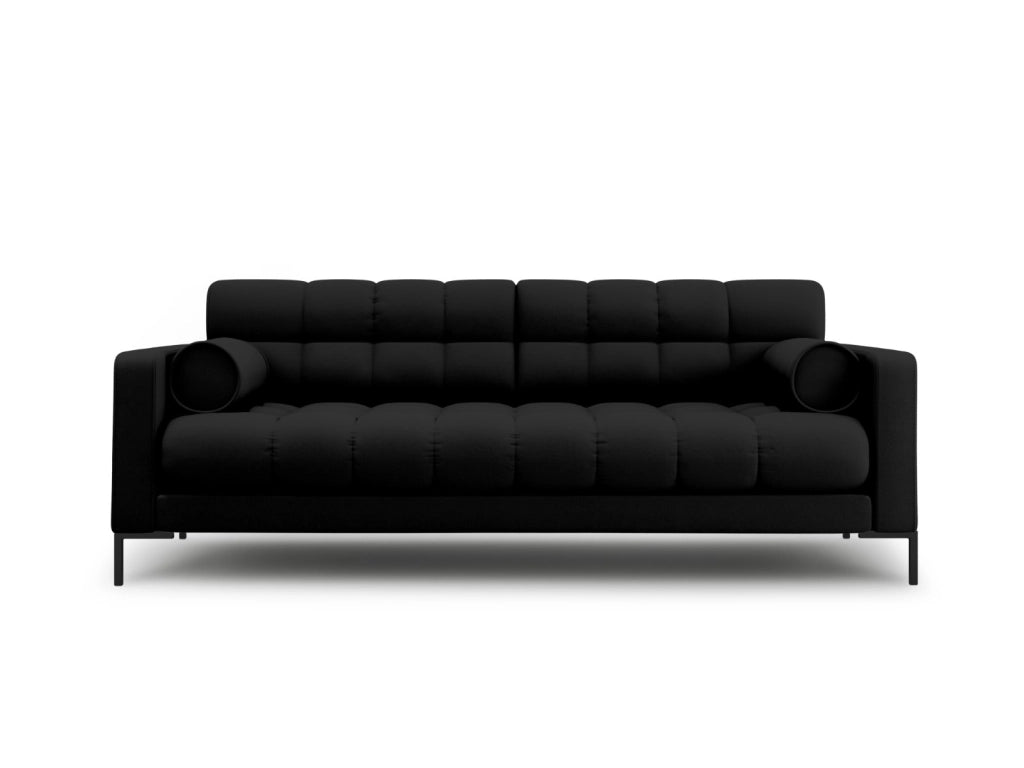 Cosmopolitan Design - Divano "Bali" 3 posti in tessuto strutturato nero 