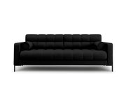 Cosmopolitan Design - Divano "Bali" 3 posti in tessuto strutturato nero 