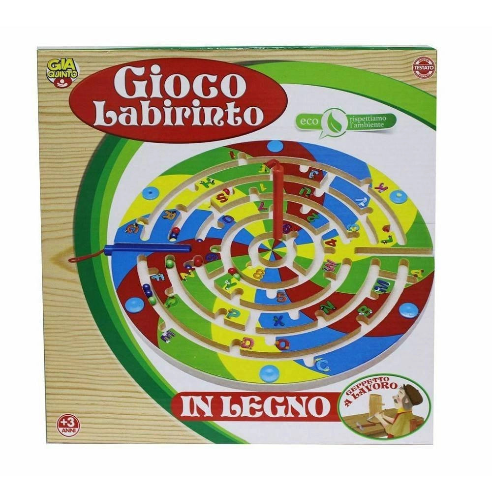 Trade Shop - Gioco Labirinto In Legno Giocattolo Gioco Per Bambini Intuito Strategia +3 Anni -