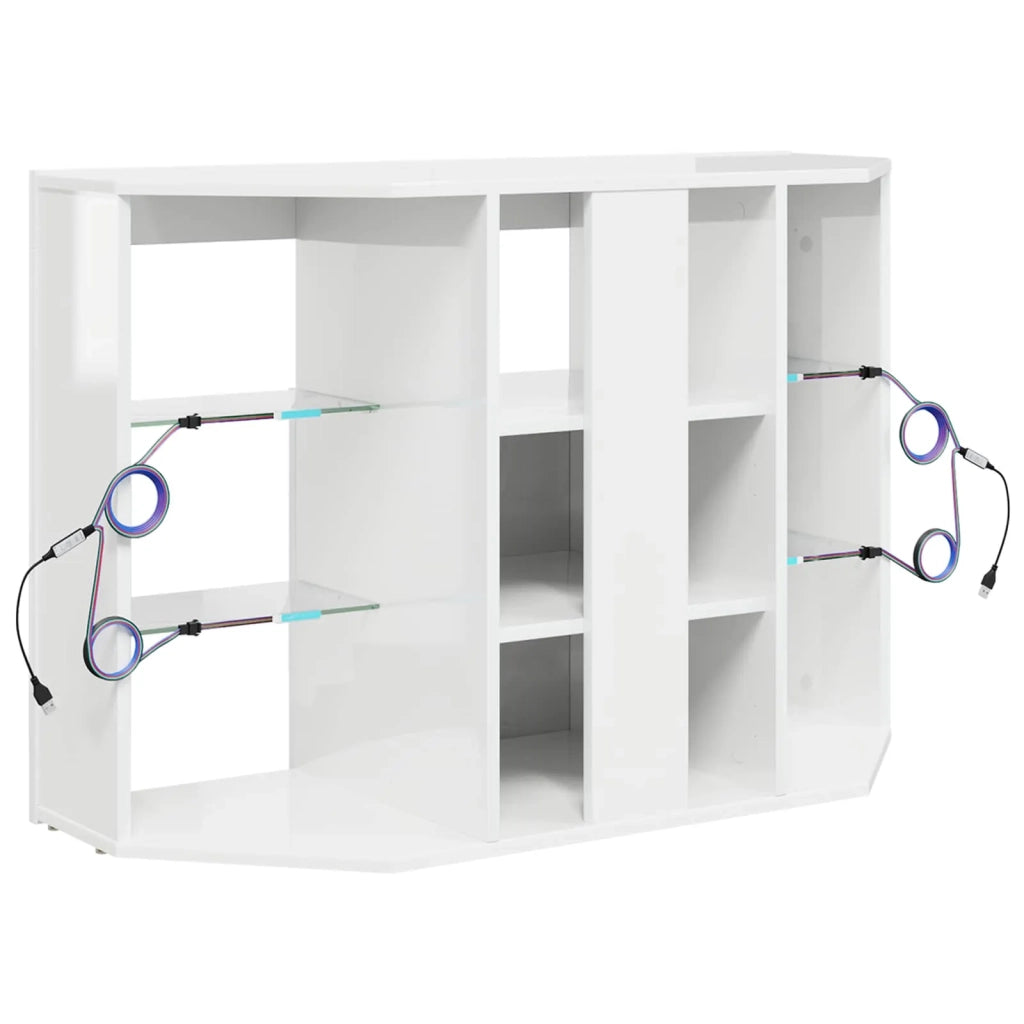 Mobile TV LED Angolare Bianco ad Alto Lucido 100x40x68cm 889789