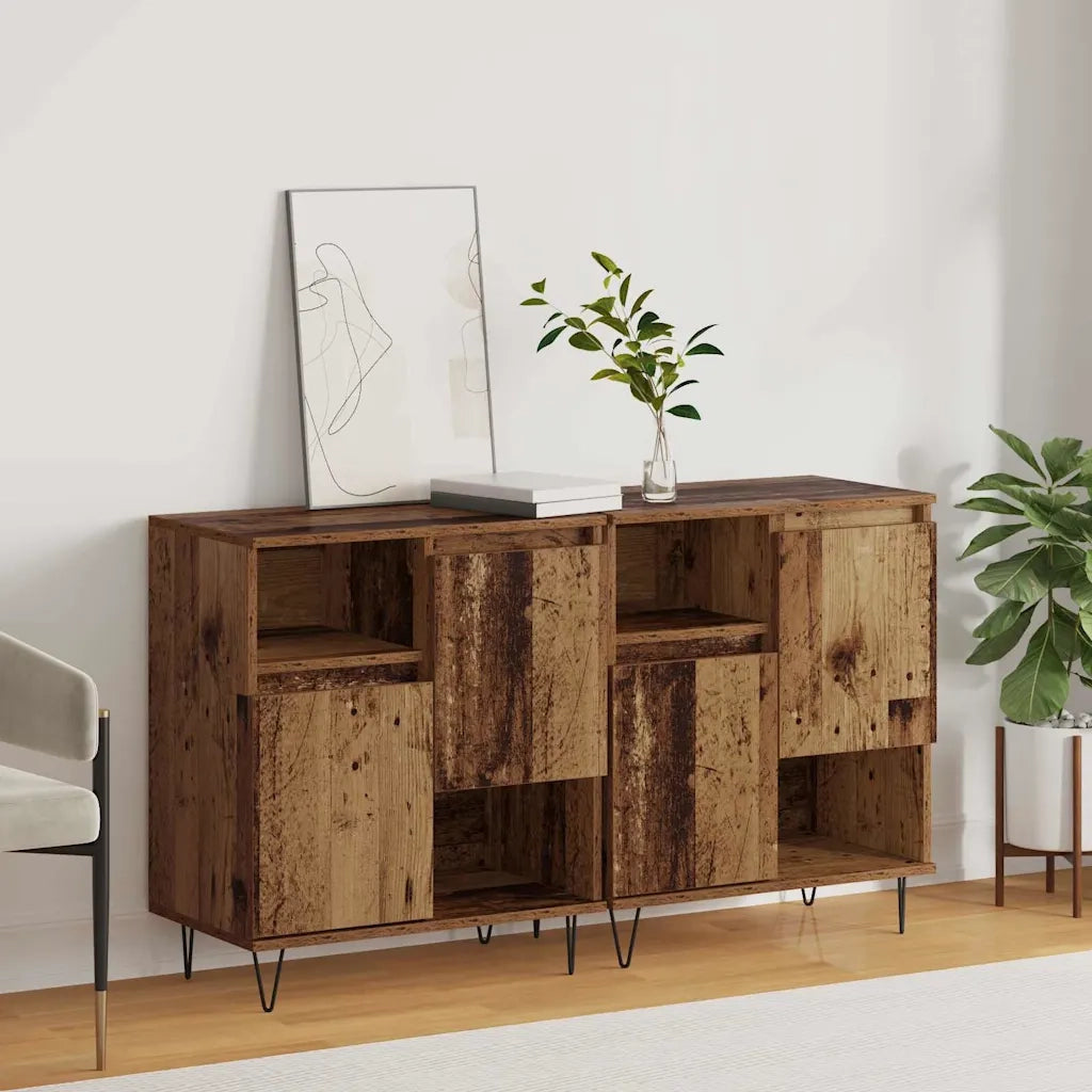 Credenza 2 pcs Legno vecchio 60 x 35 x 70 cm