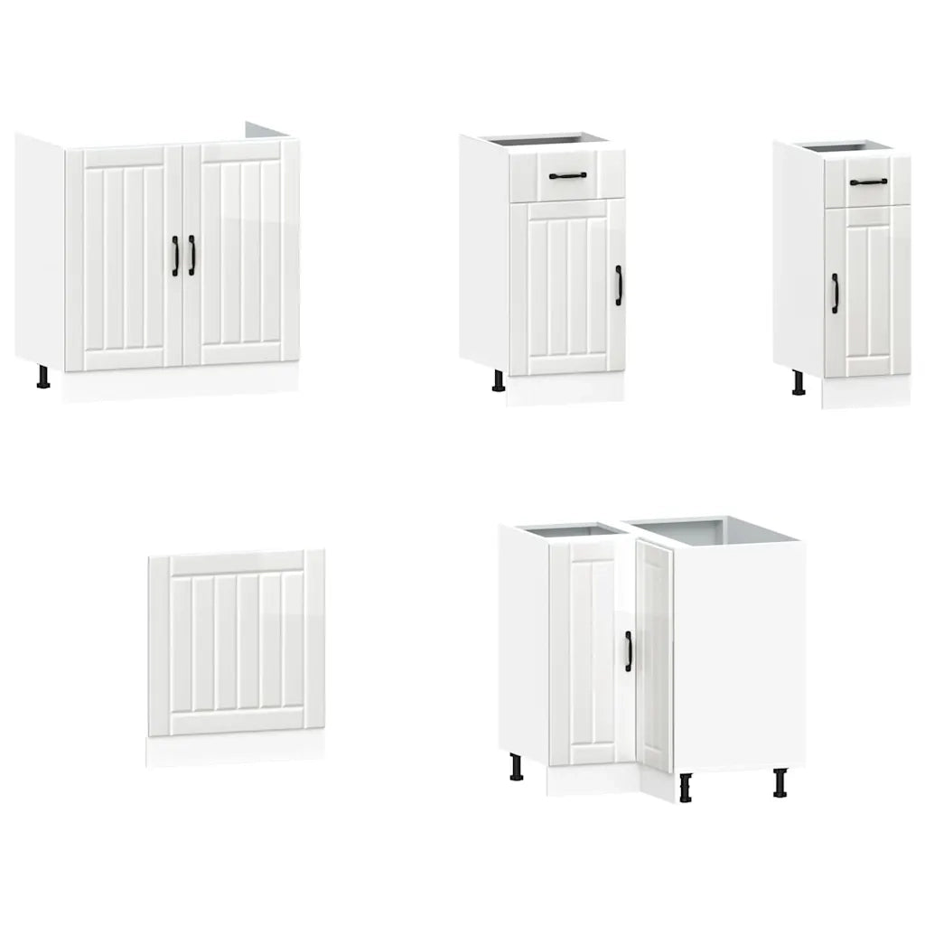 Set Mobili da Cucina 11 pz Kalmar Bianchi Lucido in Truciolato 3314943