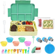 Bento Box 26 pezzi - Contenitore per pasti 1330 ml - Con 6 contenitori e set di utensili - Per microonde e lavastoviglie - Adatto per adulti e bambini - Con box per salse - Scuola lavoro ufficio