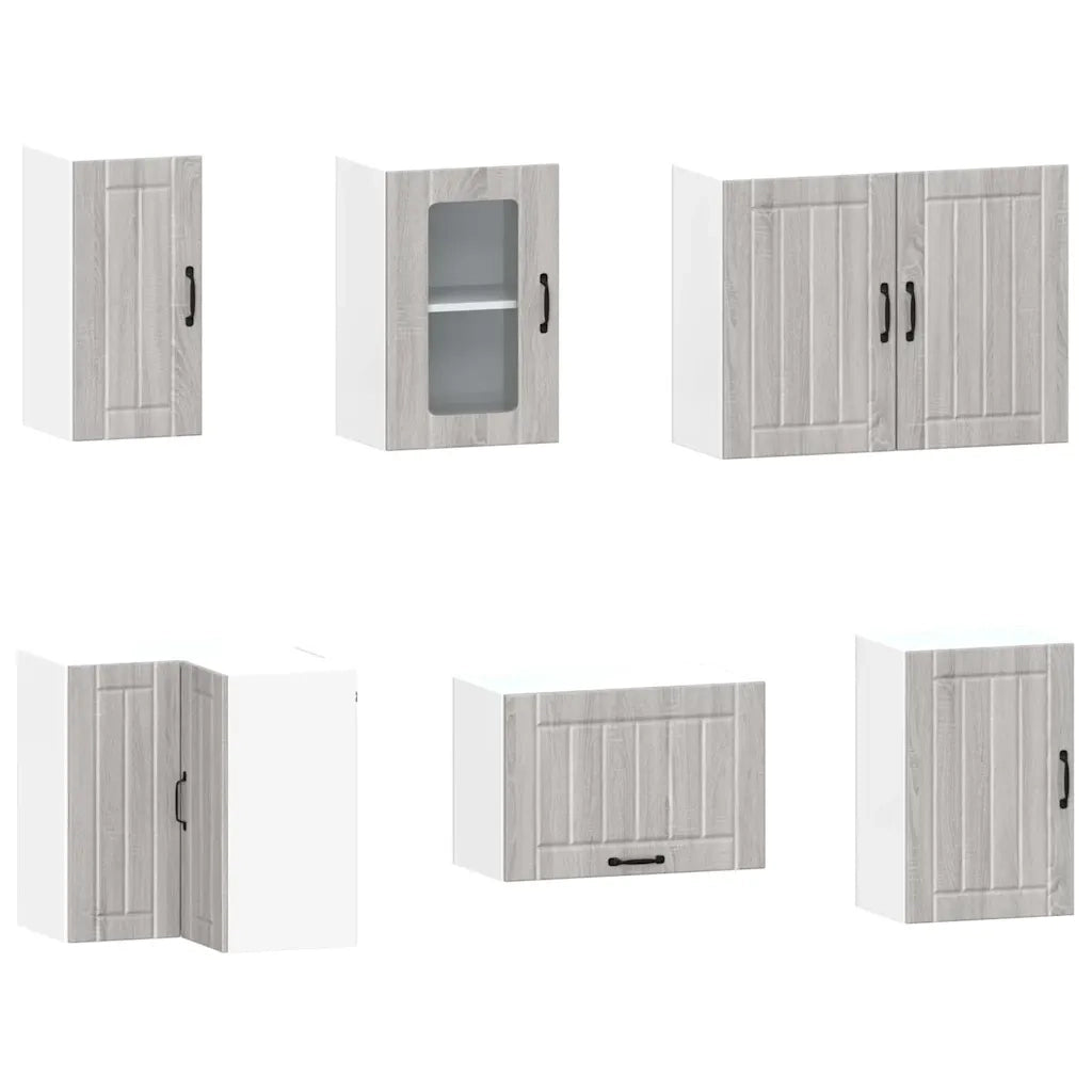 vidaXL Set Mobili da Cucina 11 pz Kalmar Grigio Sonoma in Truciolato