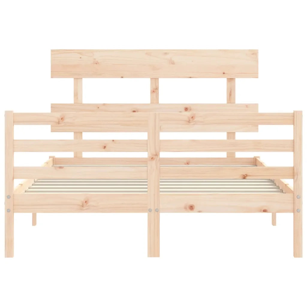 Giroletto con Testiera-Struttura Letto con testiera 140x200 cm in Legno Massello 394340