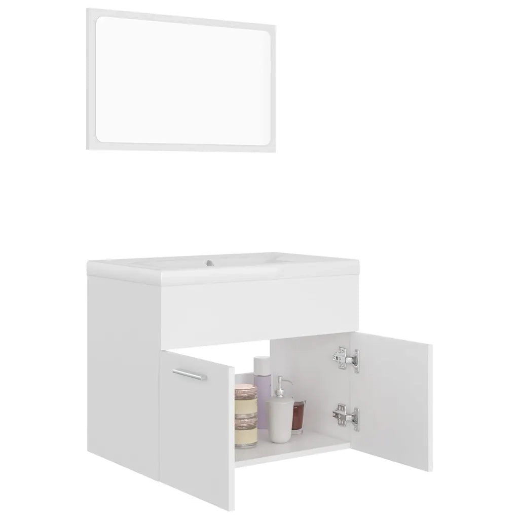 Set Mobili da Bagno Bianco in Truciolato 3070865