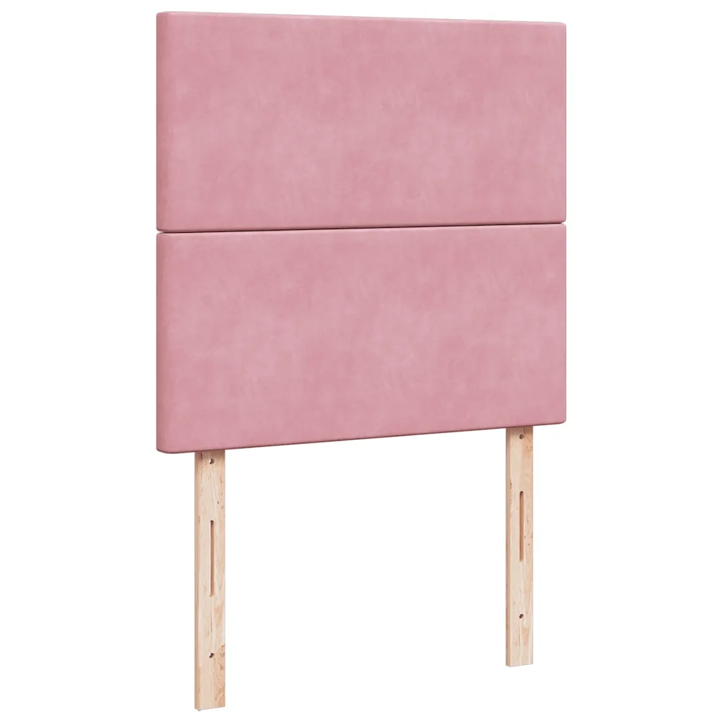 Giroletto a Molle con Materasso Rosa 90x190 cm in Velluto 3294513