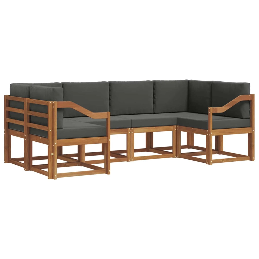 Set di divani da esterno con cuscino 6 pcs Naturale e Antracite 3366900