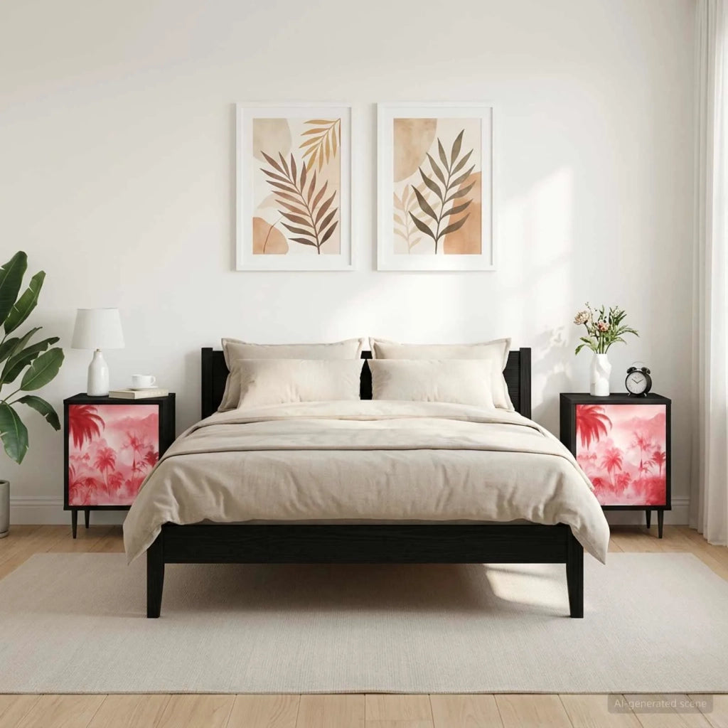 Armadio da Notte AACHEN 2 pz Rovere Nero 36 x 33 x 51 cm 8007264