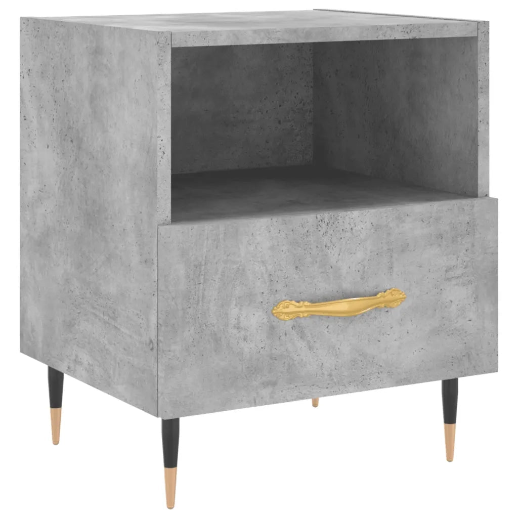 Comodini 2 pz Grigio Cemento 40x35x47,5 cm in Legno Multistrato 827397