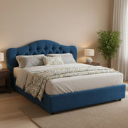Letto Matrimoniale Allik, Letto Matrimoniale Materasso Incluso Made in Italy, blu